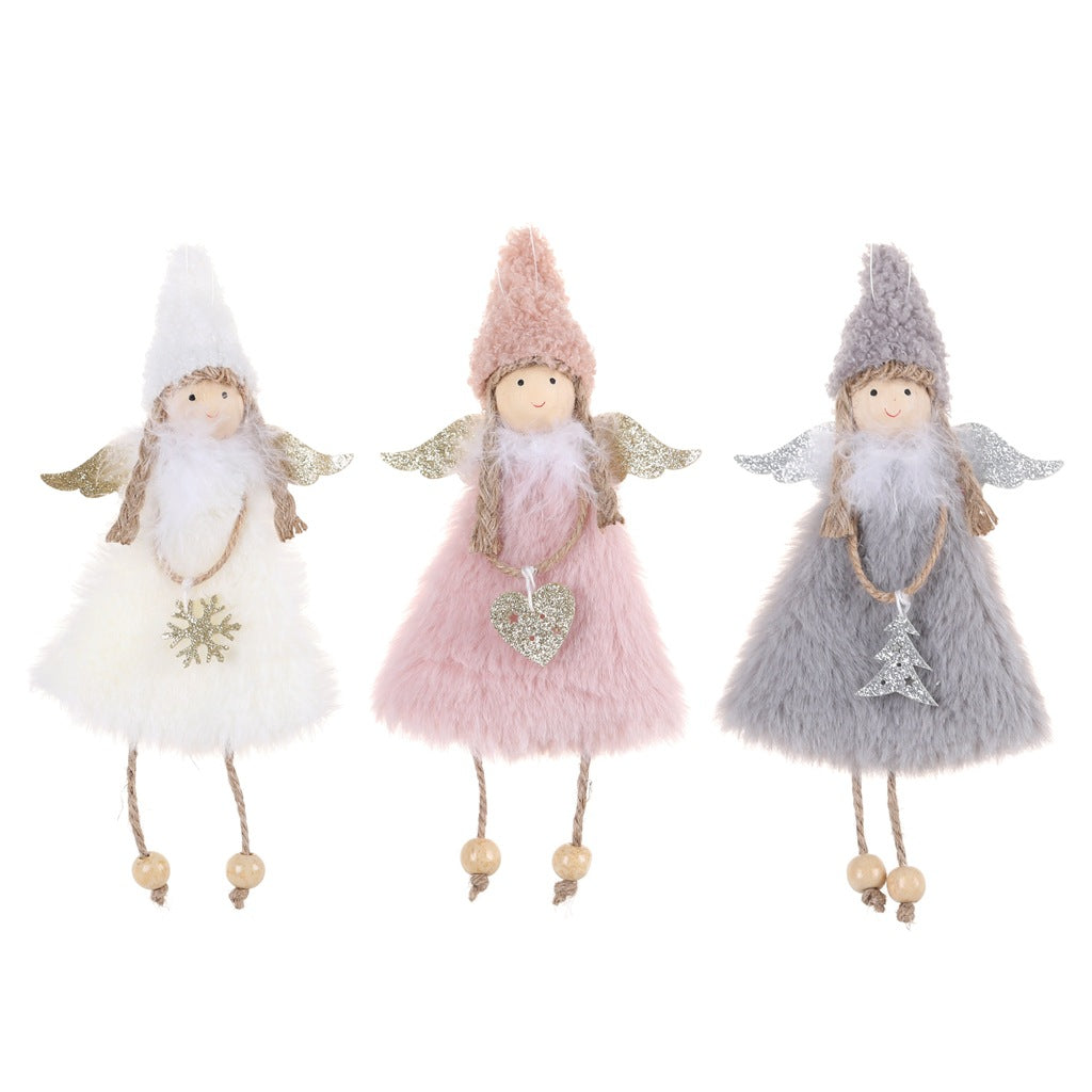 Wholesale Love Angel Cross Border Plush Girl Christmas Decoration